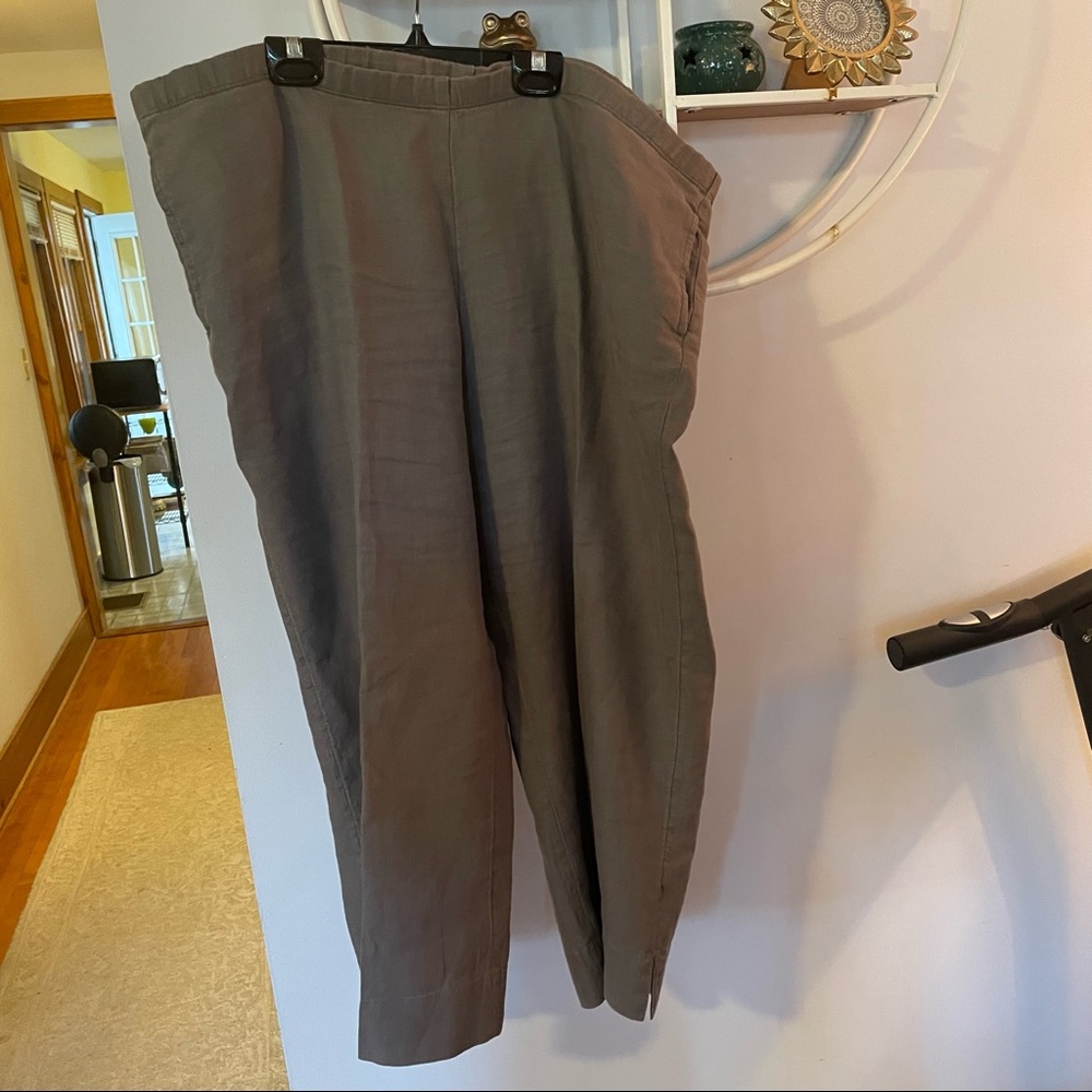 J. Jill Women's Linen Gray Grey Capri Pants
